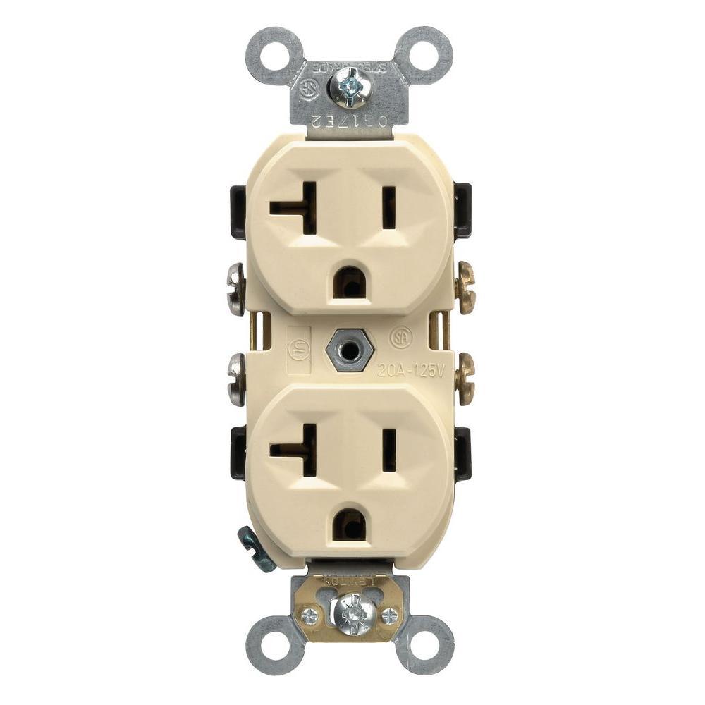 20 Amp Commercial Grade Duplex Outlet, Light Almond - Super Arbor