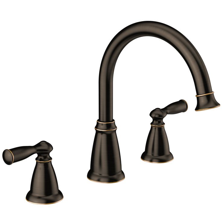 Banbury 2-Handle Deck-Mount High Arc Roman Tub Faucet with Valve in Spot Resist Brushed Nickel