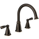 Banbury 2-Handle Deck-Mount High Arc Roman Tub Faucet with Valve in Spot Resist Brushed Nickel
