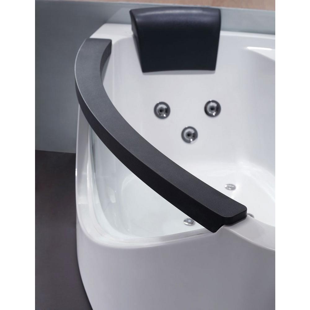59 in. Acrylic Right Drain Corner Apron Front Whirlpool Bathtub in White - Super Arbor