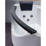 59 in. Acrylic Right Drain Corner Apron Front Whirlpool Bathtub in White - Super Arbor