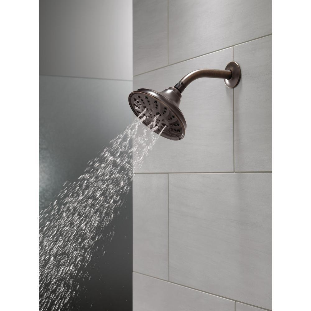Pivotal 5-Spray 6 in. Single Wall Mount Fixed Rain H2Okinetic Shower Head in Venetian Bronze - Super Arbor