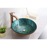 Chrona Series Vessel Sink in Gold/Cyan Mix - Super Arbor