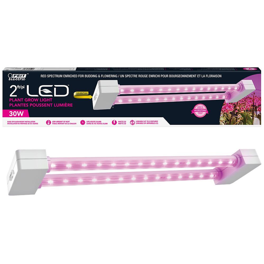 2 ft. 2-Light 30-Watt White LED Hydroponic Linkable Plant Grow Light (4-Pack) - Super Arbor