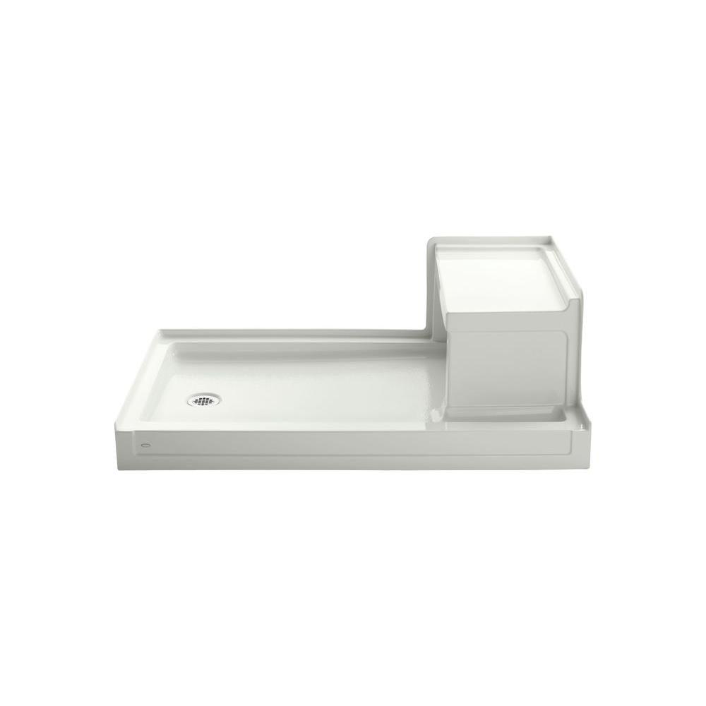Tresham 60 in. x 36 in. Single Threshold Left-Hand Drain Shower Base with Integral Right-Hand Seat in White - Super Arbor