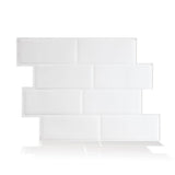 Metro Campagnola 11.56 in. W x 8.38 in. H White Peel and Stick Decorative Mosaic Wall Tile Backsplash (4-Pack) - Super Arbor