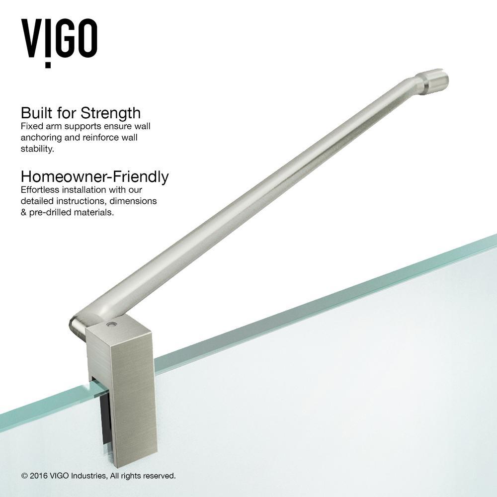 Monteray 36.125 x 79.25 in. Frameless Hinged Shower Door in Brushed Nickel with Clear Glass with Base - Super Arbor