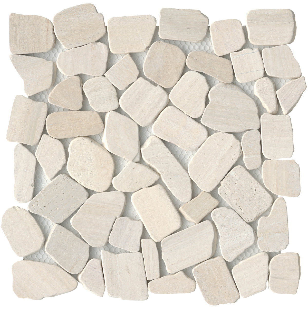Emser Cultura 10-Pack Black Natural Stone Pebble Mosaic Tile, Honed, Interlocking Mesh (12-in x 12-in sheets)