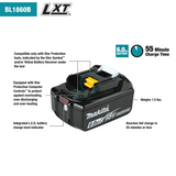 Makita 18V LXT Lithium‑Ion 6.0Ah Battery (2-Pack) BL1860B-2