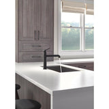 Delta Trinsic Matte Black 1-Handle Deck-Mount Pull-Out Handle Kitchen Faucet