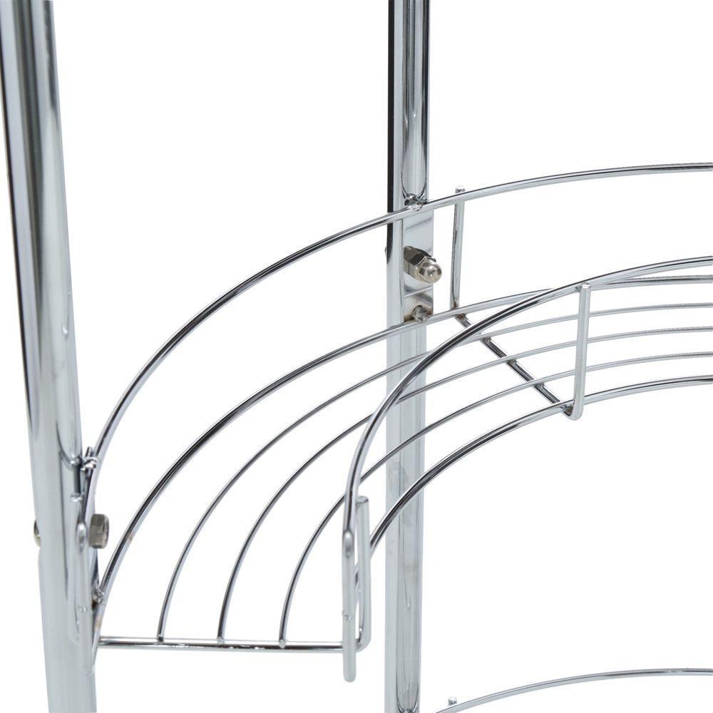 21 in. Pedestal Storage Unit in Chrome - Super Arbor