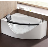 59 in. Acrylic Right Drain Corner Apron Front Whirlpool Bathtub in White - Super Arbor
