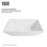 VIGO Vinca Matte Stone Vessel Bathroom Sink in White with Duris Vessel Faucet in Brushed Nickel