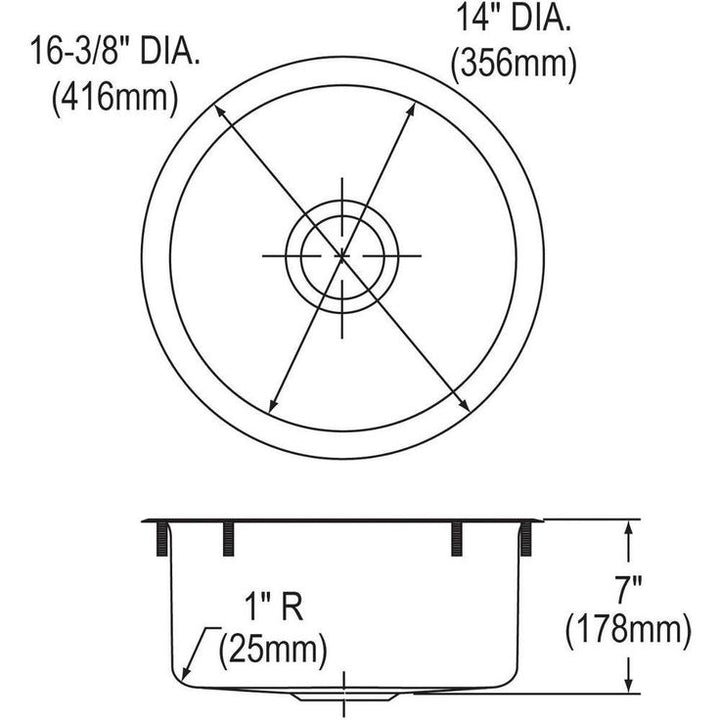 Stainless Dual Mount Stainless Steel 16 in. Single Bowl Bar Sink