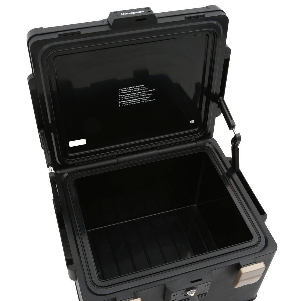 1.06 cu. ft. Molded Fire Resistant and Waterproof Legal Document Storage Chest with Key and Double Latch Lock - Super Arbor