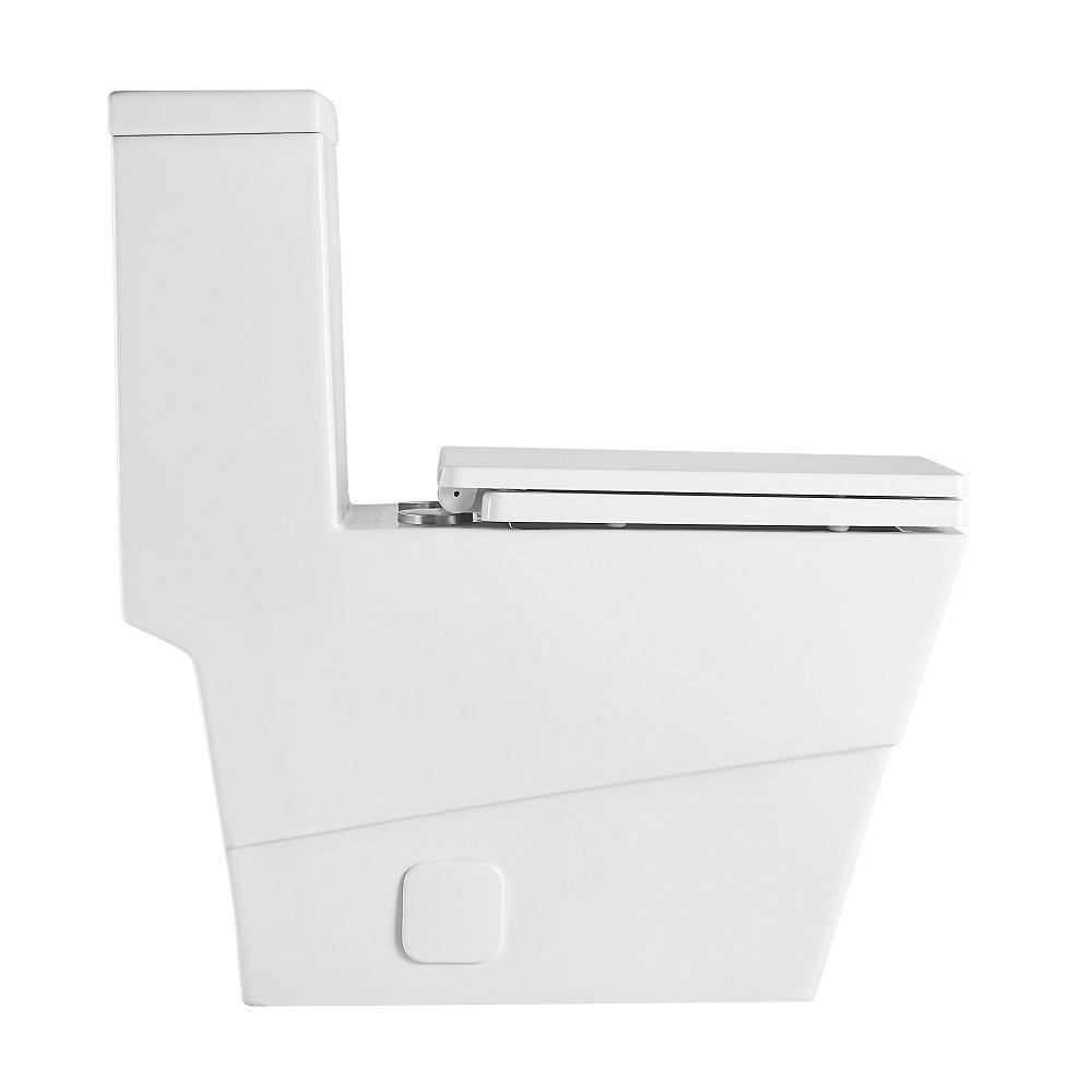1-Piece 1.28 GPF Dual Flush High Efficiency Elongated Toilet in White, Seat Included - Super Arbor