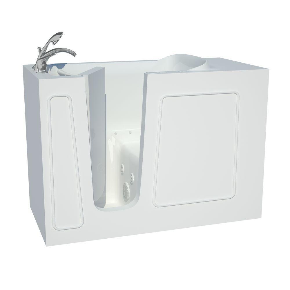 HD Series 30 in. x 60 in. Left Drain Step-In Walk-In Air Tub in White - Super Arbor