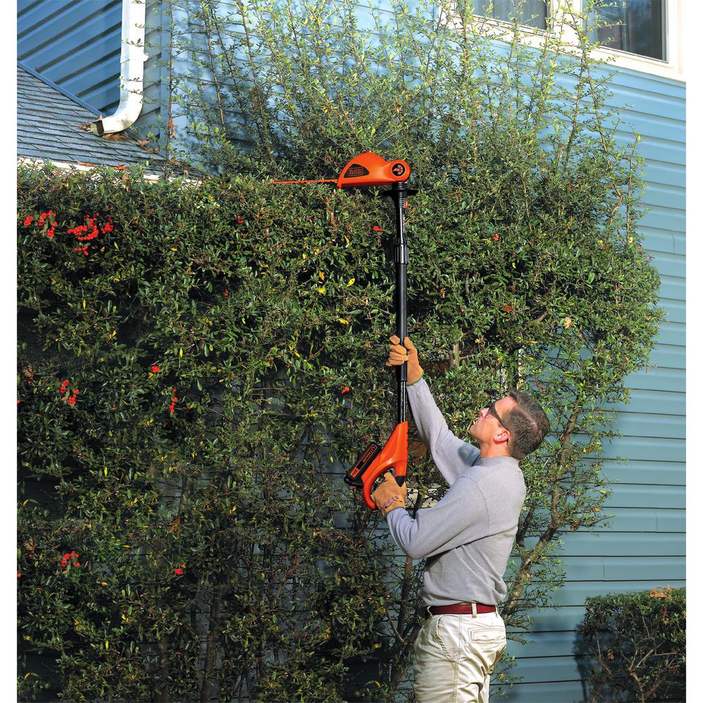 BLACK+DECKER 18 in. 20V Max Lithium-Ion Cordless Pole Hedge Trimmer with (2) 1.5Ah Batteries and Charger Included - Super Arbor