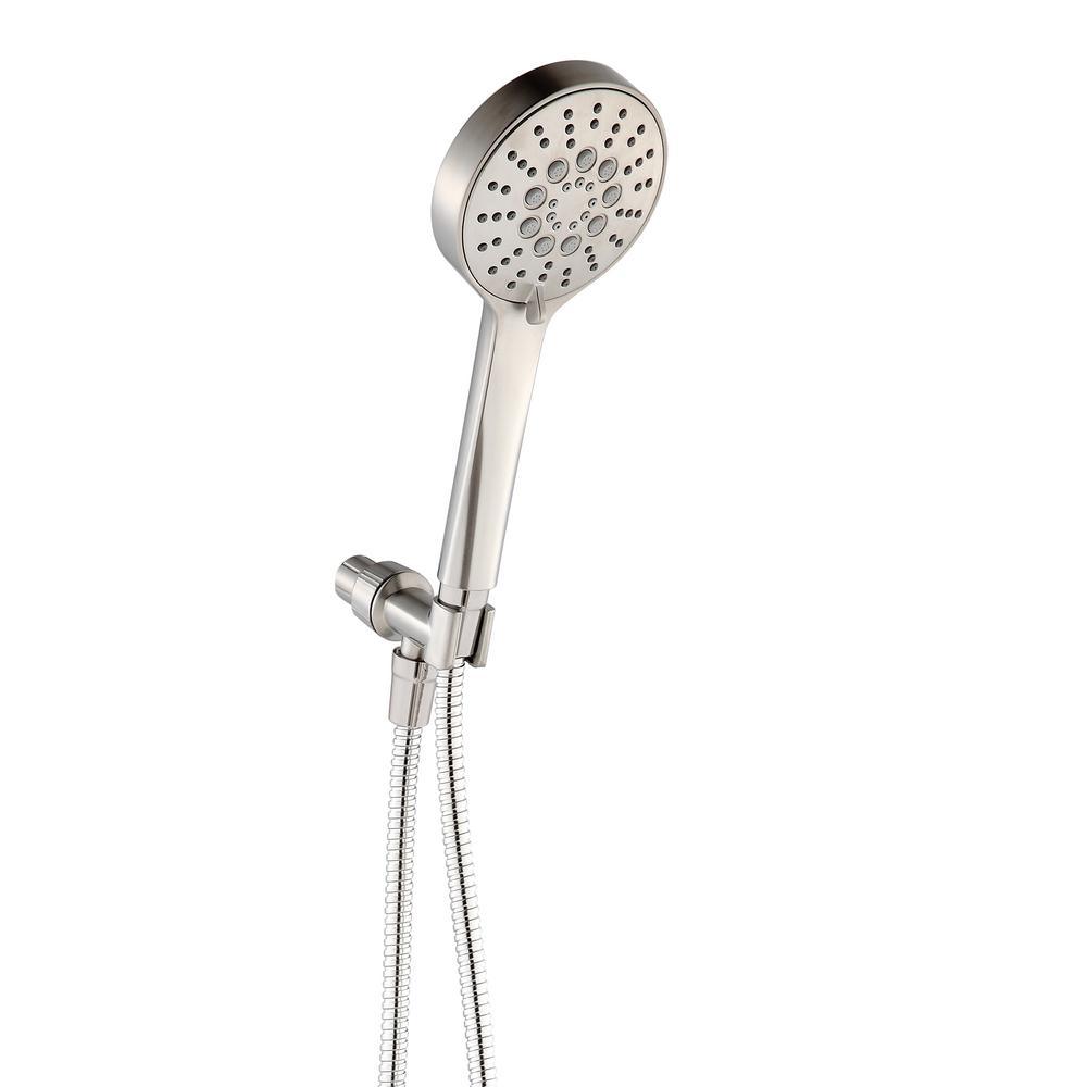 Modern 6-Spray 4.5 in. Single Wall Mount Handheld Adjustable Shower Head in Brushed Nickel - Super Arbor
