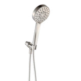 Modern 6-Spray 4.5 in. Single Wall Mount Handheld Adjustable Shower Head in Brushed Nickel - Super Arbor
