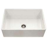 Platus Series Farmhouse Apron Front Fireclay 33 in. Single Bowl Kitchen Sink in White - Super Arbor