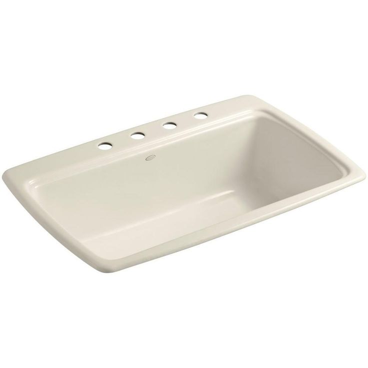 Cape Dory Drop-In Cast-Iron 33 in. 4-Hole Single Basin Kitchen Sink in Black