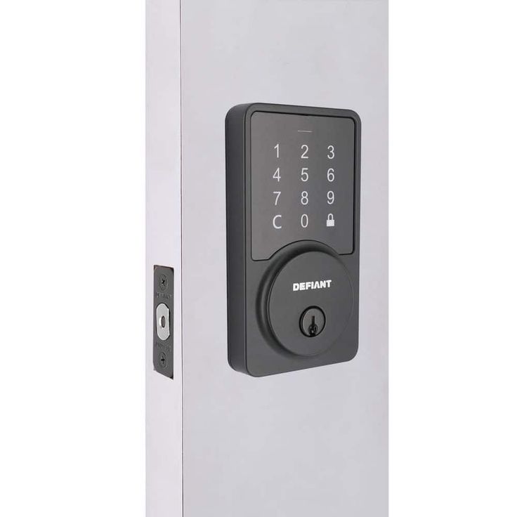 Defiant Square Matte Black Smart Wi-Fi Deadbolt Powered By Hubspace