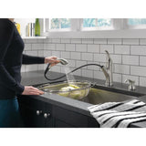 Delta Kessler Stainless 1-Handle Deck-Mount Pull-Out Handle Kitchen Faucet (Deck Plate Included)