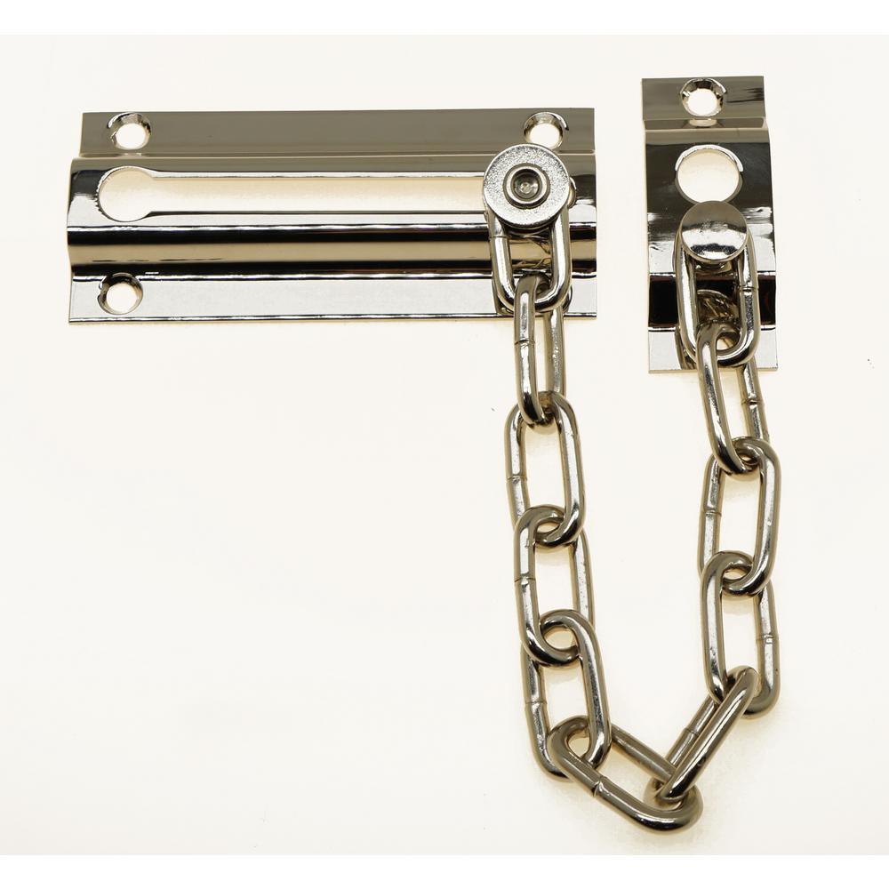 Solid Brass Chain Door Guard in Satin Nickel - Super Arbor
