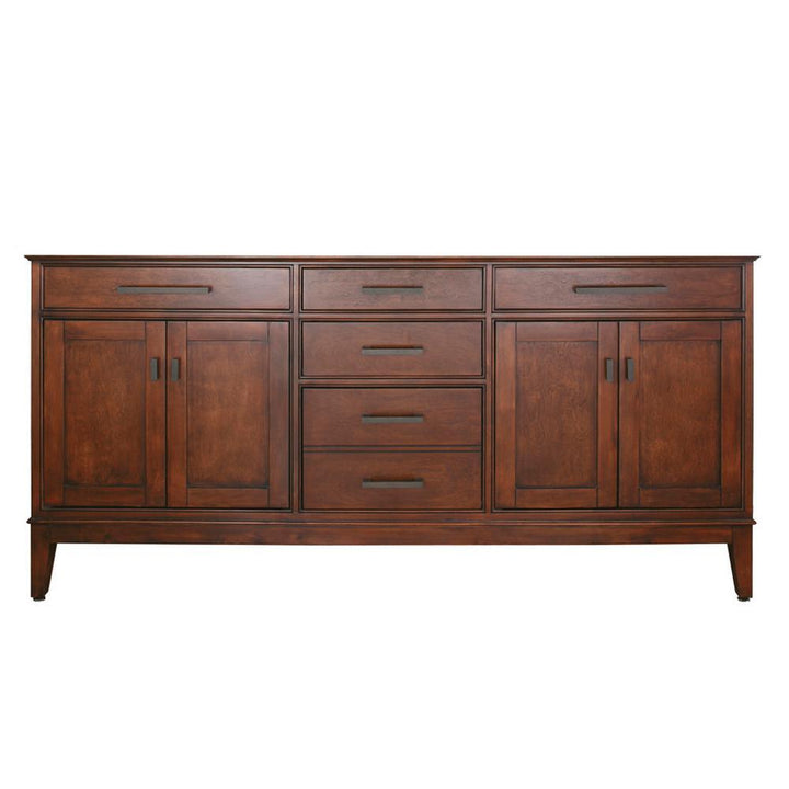 Madison 72 in. W x 21 in. D x 34 in. H Vanity Cabinet Only in Tobacco - Super Arbor