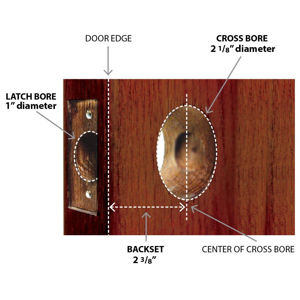 Classic Rosette 2-3/8 in. Backset Satin Nickel Privacy Bed/Bath Waldorf Door Knob - Super Arbor