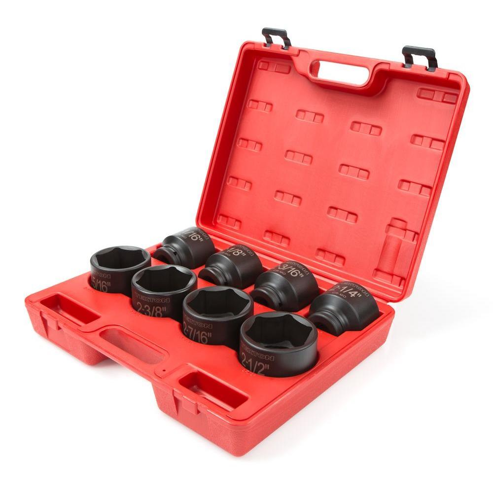 3/4 in. Drive 2-1/16 - 2-1/2 in. 6-Point Shallow Impact Socket Set - Super Arbor