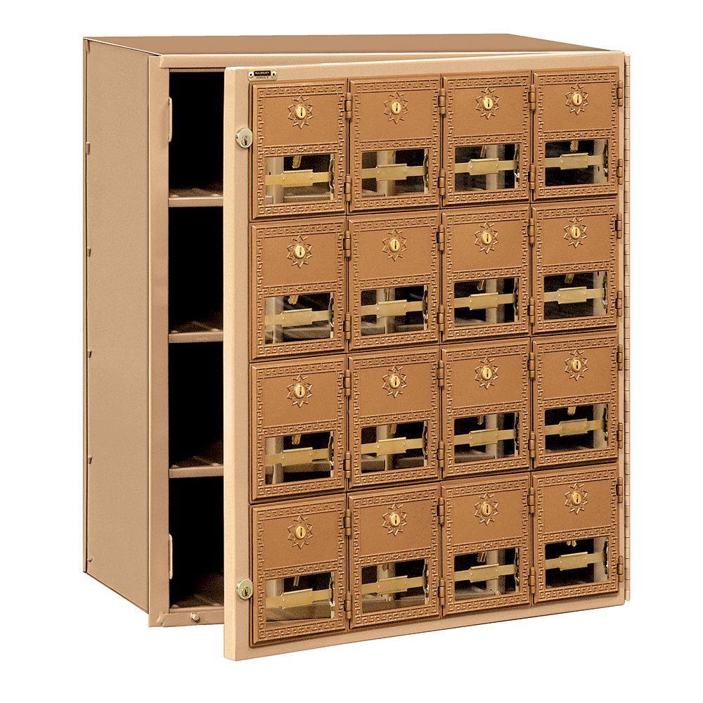 2000 Series Brass Front Loading Mailbox with 30 Doors - Super Arbor