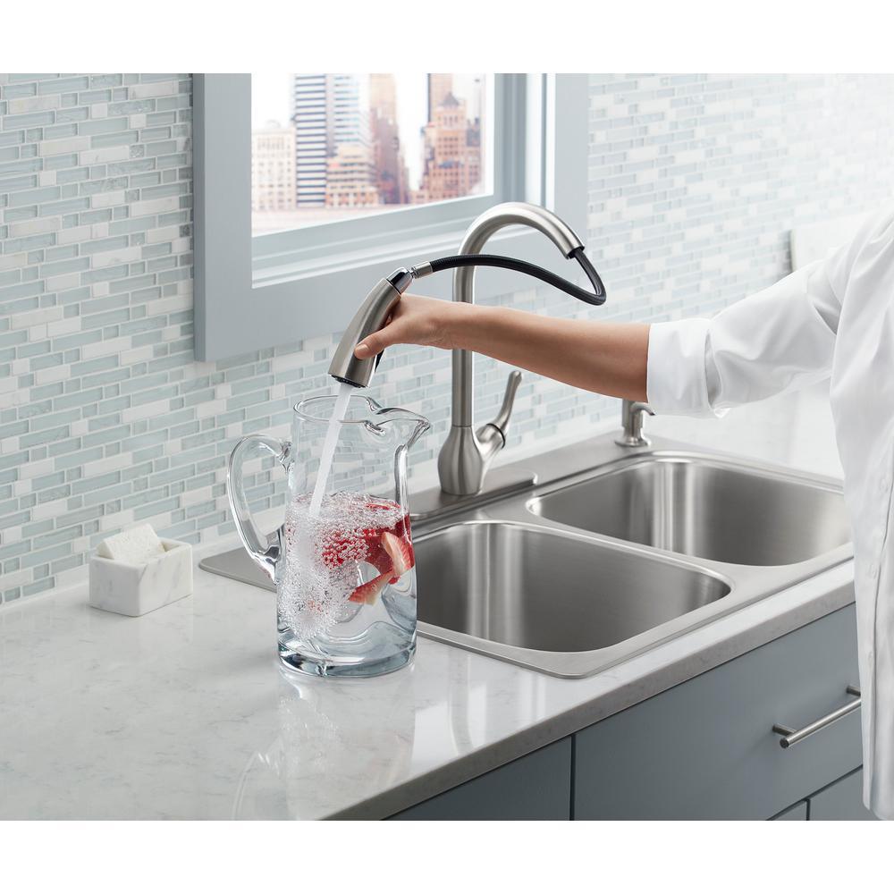 Barossa with Response Touchless Technology Single-Handle Pull-Down Sprayer Kitchen Faucet in Vibrant Stainless - Super Arbor