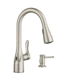 Moen Arlo Spot Resist Stainless 1-Handle Deck-Mount Pull-Down Handle Kitchen Faucet (Deck Plate Included)