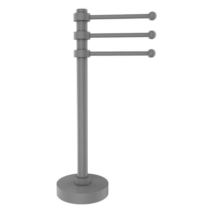 Allied Brass Vanity Top 3 Swing Arm Guest Towel Holder in Matte White