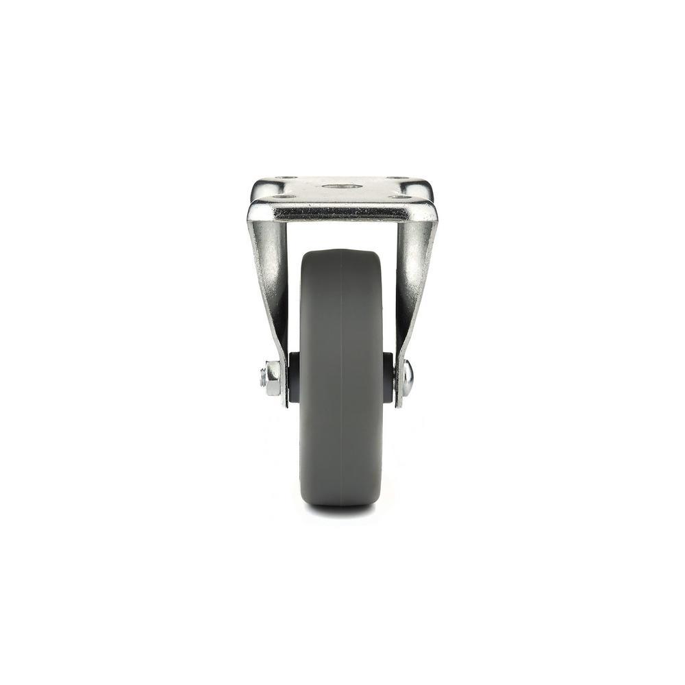 4-1/32 in. Gray Fixed plate Caster, 247 lb. Load Rating - Super Arbor