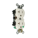 20-Amp Hospital Grade Extra Heavy Duty Self Grounding Duplex Outlet, White - Super Arbor