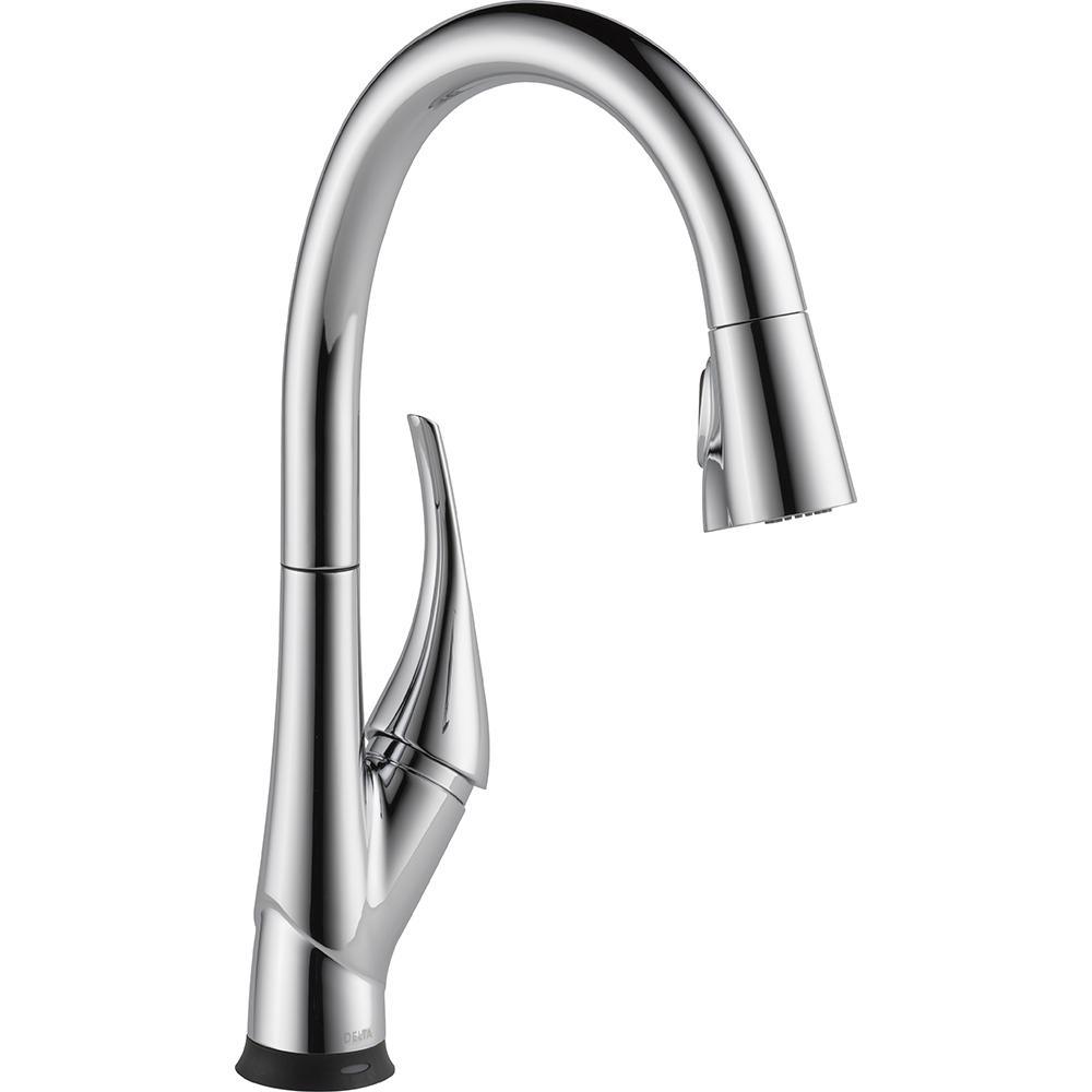 Esque Single-Handle Pull-Down Sprayer Kitchen Faucet with ShieldSpray Technology in Arctic Stainless - Super Arbor