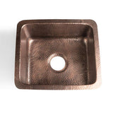 Monarch Dual Mount Pure Copper Hand Hammered 17 in. Highball Single Bowl Bar Prep/Kitchen Sink