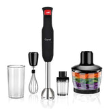 8-Speed 500-Watt Black Stainless Steel Control 5-in-1 Multi-Purpose Immersion Hand Blender Set