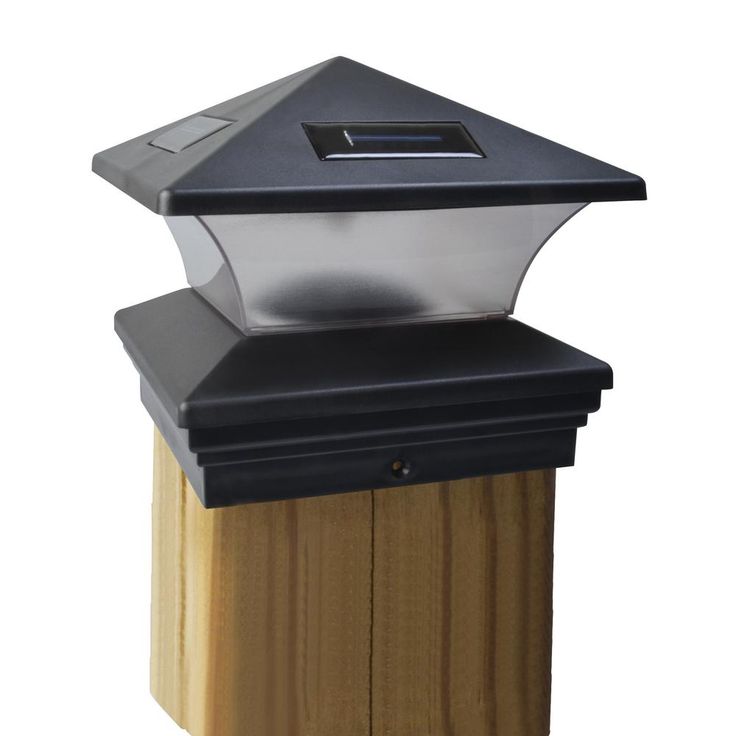 Solar Black Outdoor Integrated LED Post Cap Deck Light