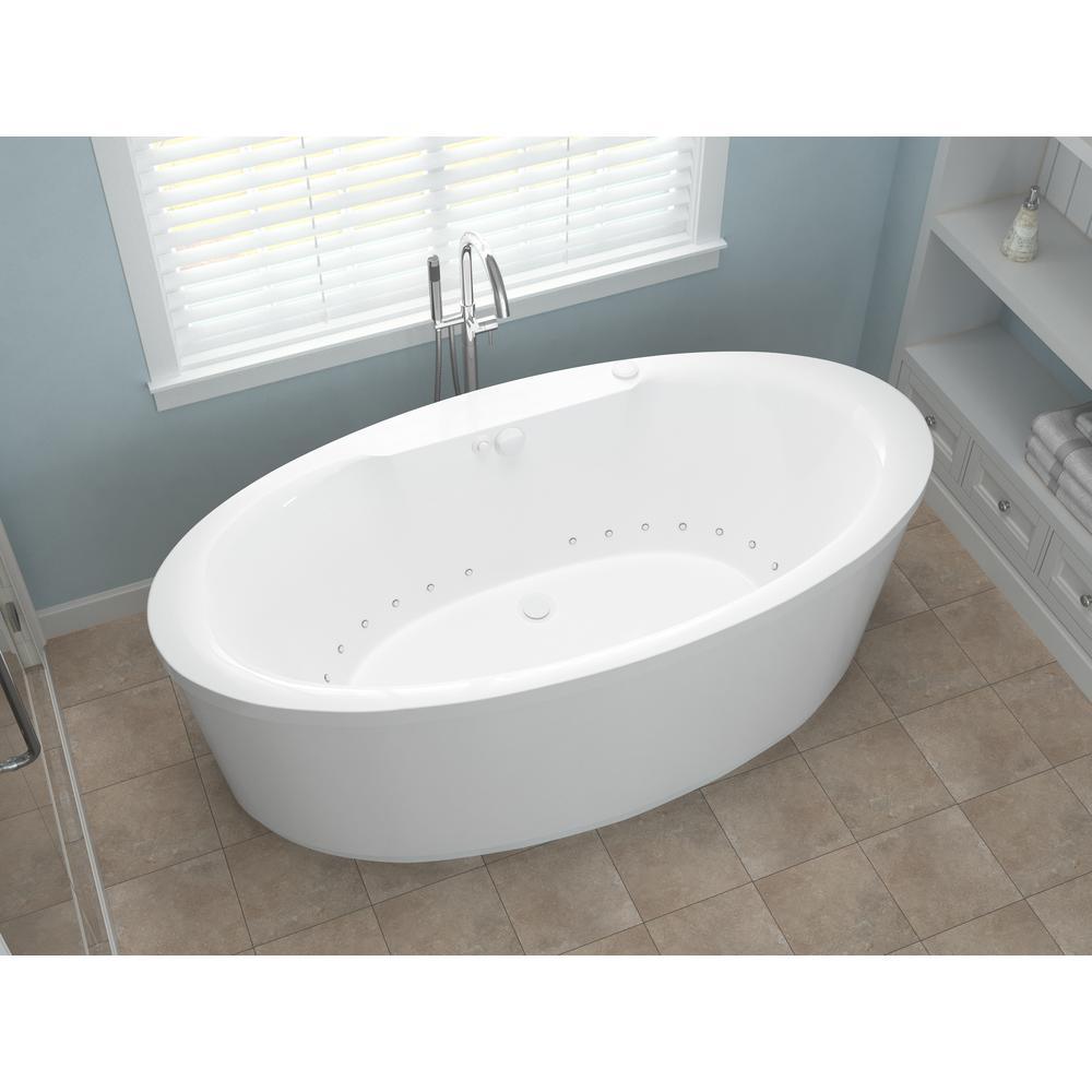 Sunstone 5.7 ft. Acrylic Flatbottom Air Bath Tub in White - Super Arbor