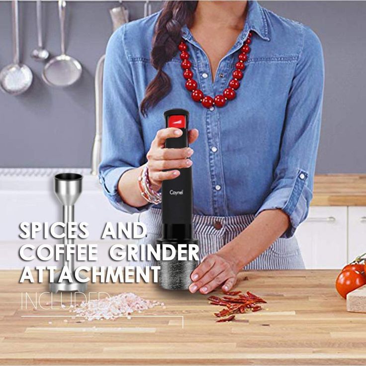 8-Speed 500-Watt Black Stainless Steel Control 5-in-1 Multi-Purpose Immersion Hand Blender Set