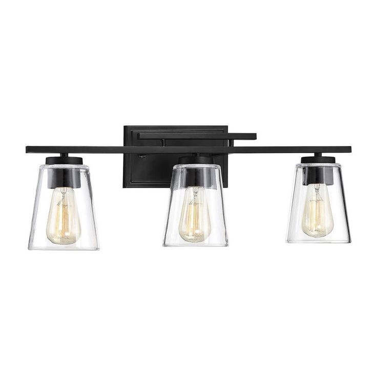 24 in. 3-Light Black Vanity Light