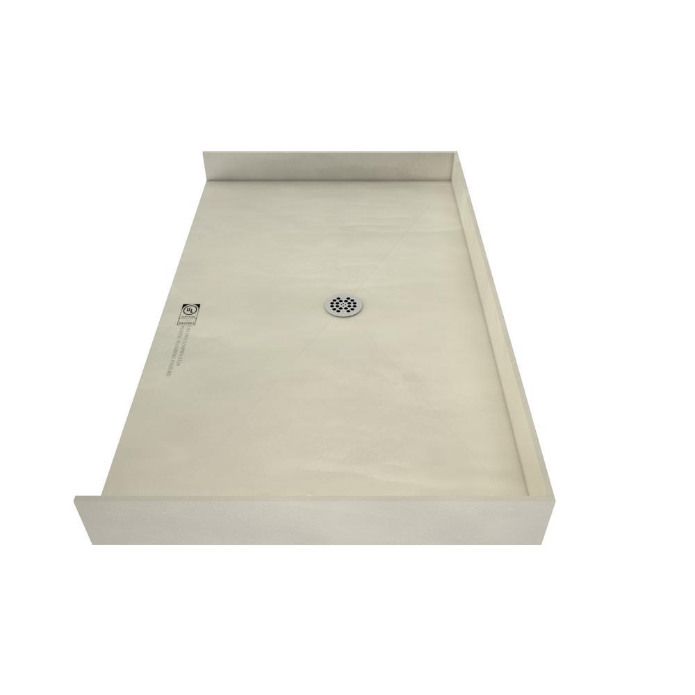 Redi Free 37 in. x 72 in. Barrier Free Shower Base with Center Drain and Polished Chrome Drain Plate - Super Arbor