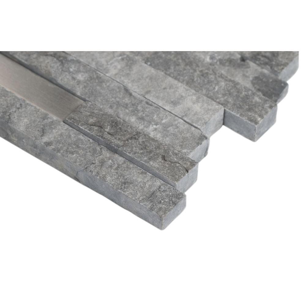 MSI Eclipse Interlocking 12 in. x 12 in. x 8 mm Matte Metal Stone Mesh-Mounted Mosaic Wall Tile (10 sq. ft. / case)