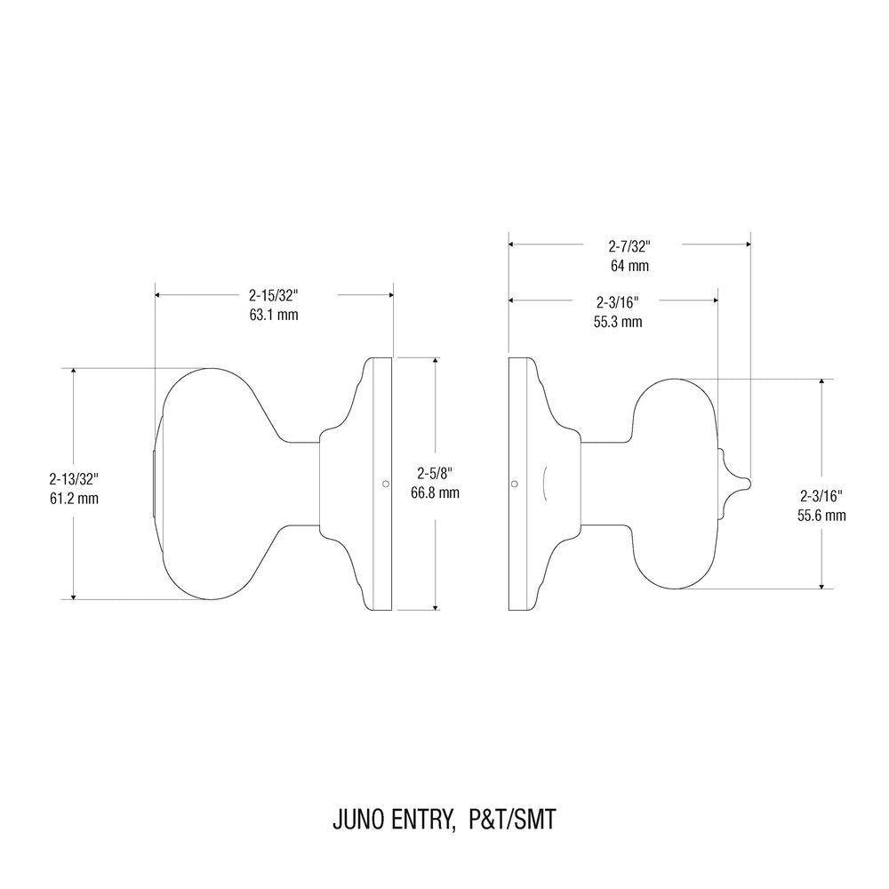 Juno Satin Nickel Entry Door Knob Featuring SmartKey Security with Microban Antimicrobial Technology - Super Arbor