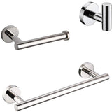 Porter 3-Piece Bath Hardware Set with Towel Hook and Toilet Paper Holder and 12 in. Towel Bar in Stainless Steel Black - Super Arbor
