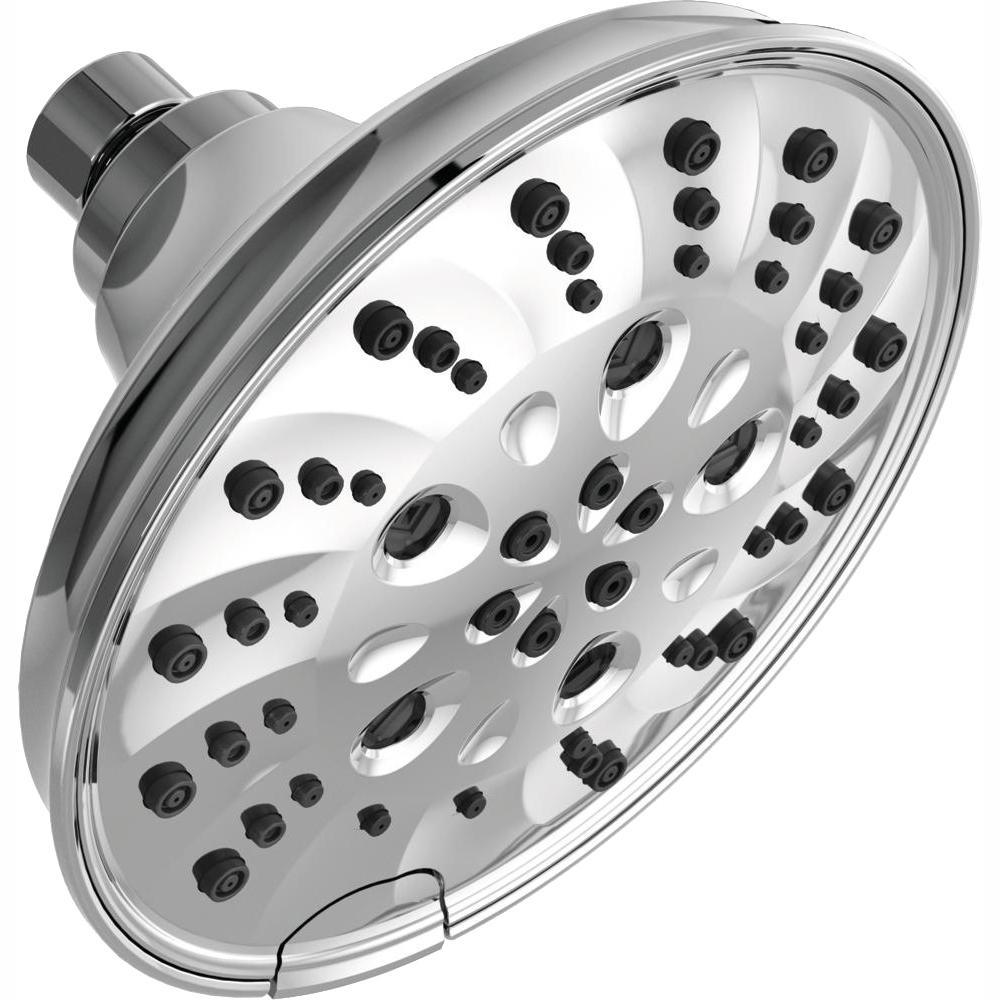Pivotal 5-Spray 6 in. Single Wall Mount Fixed Rain H2Okinetic Shower Head in Venetian Bronze - Super Arbor